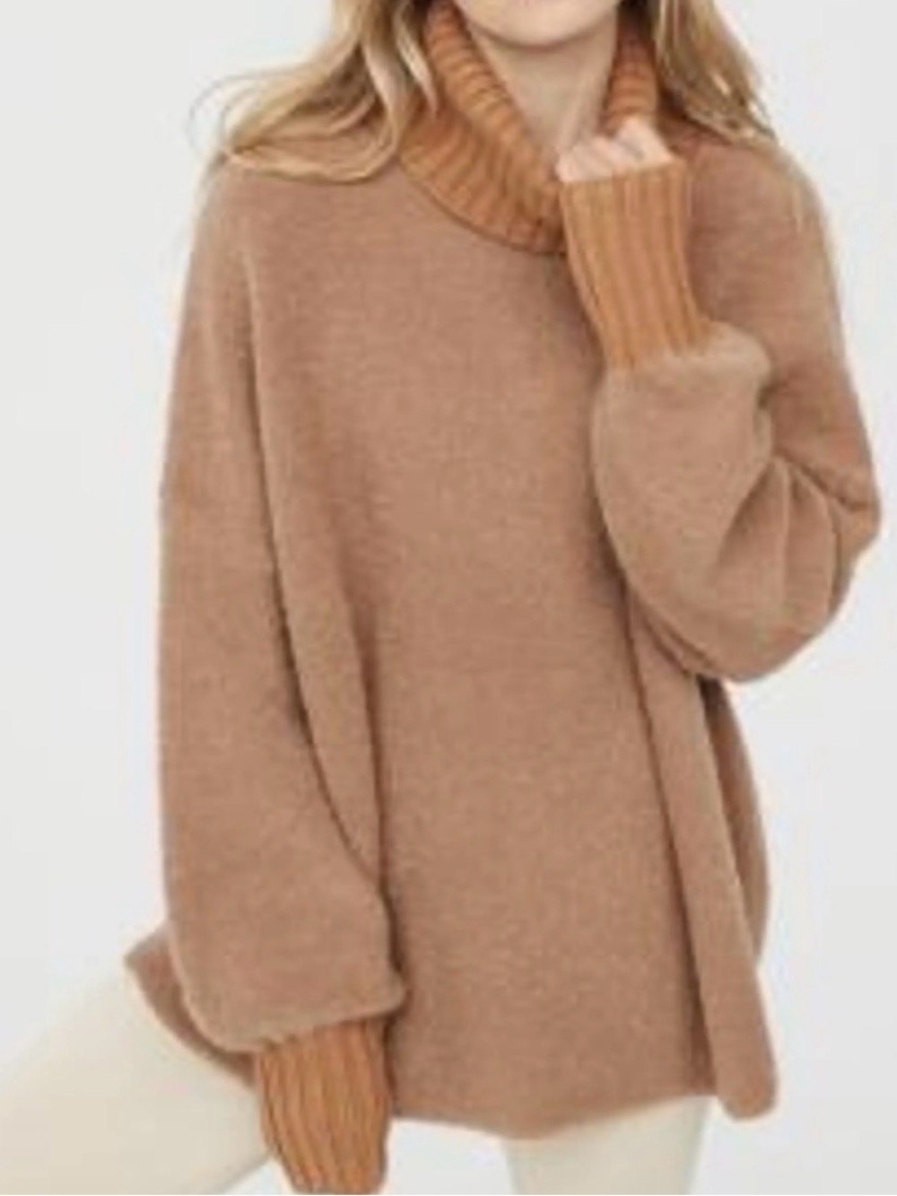 Offline Women’s XS Plush Turtleneck Sweater in Camel Taupe